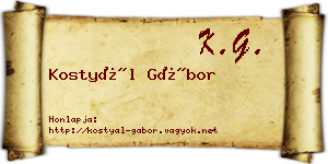 Kostyál Gábor névjegykártya