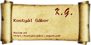 Kostyál Gábor névjegykártya